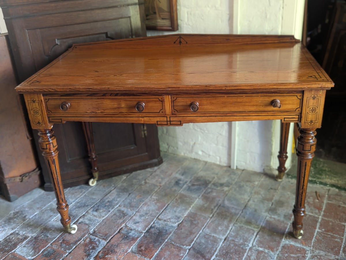 Victorian Aesthetic Movement Pine Writing Table
